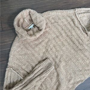 American Eagle Outfitters Tan Bouclé Turtleneck Sweater